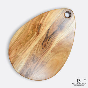 Tabla de cortar de madera de acacia de forma ovalada profesional con mango Tabla de cortar de cocina personalizada para uso en utensilios de cocina - Product Image 6
