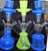 Chichas Farida de Luxe en Verre Laqué Courbé, Technique Soufflée à la Main, Décoration Gravée, Origine Égyptienne, Vente en Gros pour Fumeurs