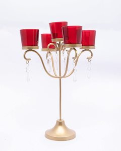 Metal Designer Candlestick Light Holder Gold Glass <b>Candle</b> <b>Red</b> Votive for Home Decoration Dining Table Indoor Outdoor - Product Image 5