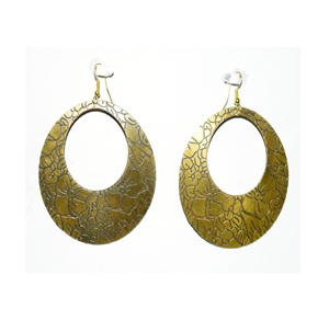 2025 Turquoise Rouille Boucles D'oreilles Martelé bronze triangulaire Texturé En Laiton Boucles D'oreilles cercle Boucles D'oreilles Suspendues Bijoux Industriels - Product Image 3