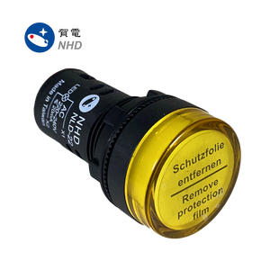 Luz indicadora de lámpara piloto LED de plástico amarillo, luz indicadora AC 220 ~ 240V IP66, tipo antiinterferencias - Product Image 2