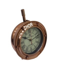 Horloge de table en métal moderne ronde classique avec finition en cuivre brillant matériau en verre d'aiguille d'affichage à Quartz pour décor de collège de chambre - Product Image 5