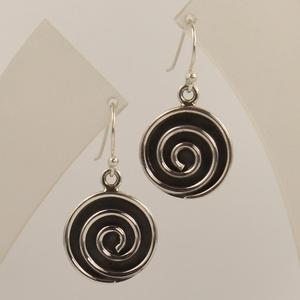 Jigsaw Boucles d'oreilles pendantes en spirale sans pierres 925 Sterling Silver Plain Faishonable Fine Jewelry 17 Mm Width 1 1/4 "Inches - Product Image 3