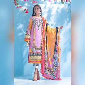 Traje Salwar Kameez de Algodón para Mujer, Colección Eid para Bodas y Fiestas, Diseño Pakistaní Indio, Modelo 1104, Diseño Moderno - Product Image 3