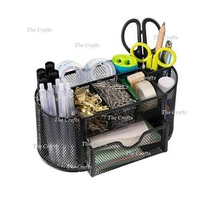 Three Compartment <b>Desk</b> Organizer Iron Black Color <b>Desk</b> Table Organizer For Home Office Schools And Library Usage - Product Image 5