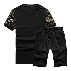 Ensemble de vêtements de sport de gymnastique à séchage rapide unisexe XXL personnalisé T-shirts à manches courtes décontractés Shorts Logo Plus Size Gris Couleur Sweatsuit pour - Product Image 3