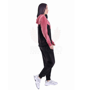 Fashion Eco-Friendly Plus Size Winter Solid Washed <b>Velvet</b> Hooded Jogging Tracksuit Two Piece Set for <b>Women</b> Casual Sport - Product Image 3