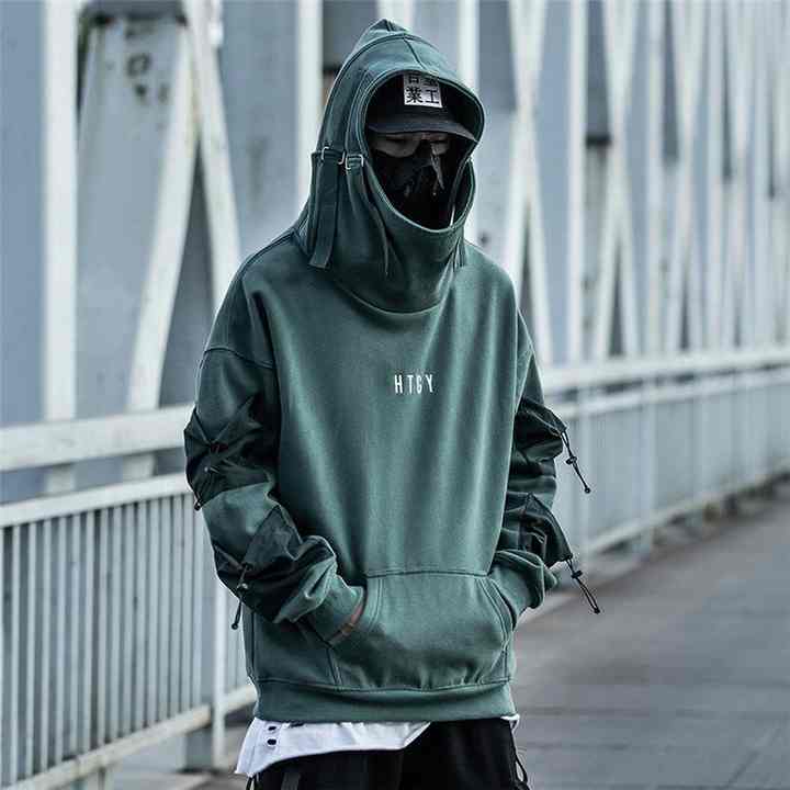 Cyberpunk Techwear Hoodie Men Japanese Streetwear Clothing