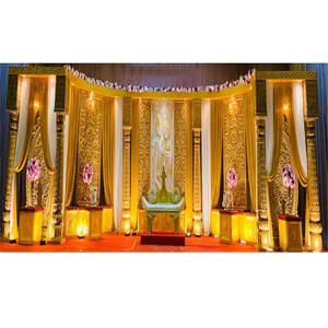 งานแต่งงานแบบดั้งเดิม Radha krishna เวทีตกแต่งพิเศษงานแต่งงาน rajwada เวที USA เสน่ห์เวทีแต่งงานกับแผง - Product Image 1