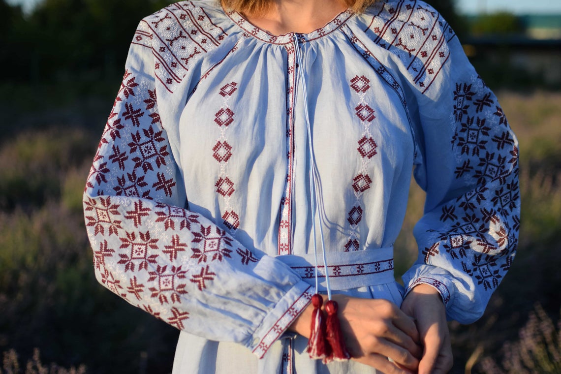 Shop Exclusive Ukrainian Embroidery Dresses with Long Sleeves Shop Exclusive Ukrainian Embroidery Dresses with Long Sleeves