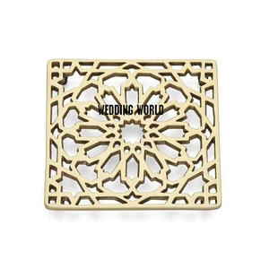 Handmade Designer <b>Gold</b>-Finished round Metal Trivet Classic Stylish Fancy Trivet with Carton Packing - Product Image 5