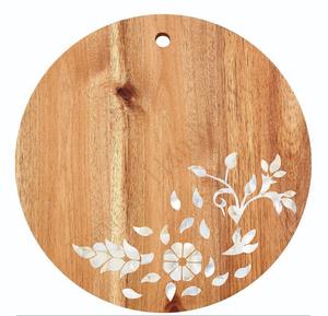 Planche à découper en bois coquille incrustée - Product Image 1