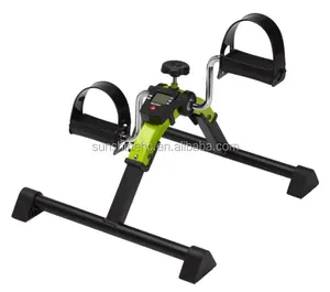 Pedal exercitador dobrável, exercitador com display eletrônico para pernas e braços, treino, mini exercitador para bicicleta, sob mesa