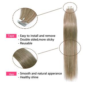 Extensions de cheveux naturels Double face, pièces, bande adhésive Invisible pour entièrement les cuticules, pour Salon, vente en gros - Product Image 5
