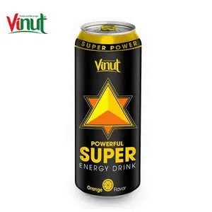 Bebida Energética Sabor Naranja 500ml Lata de Aluminio Potente Impulso Energético VINUT Para Distribuidor Mayorista Importador - Product Image 1