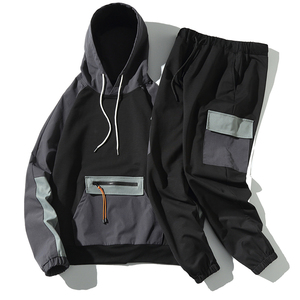 Chándal personalizado de alta calidad para hombre, chándal de moda ajustado de bloque de color de dos tonos, nuevo - Product Image 3