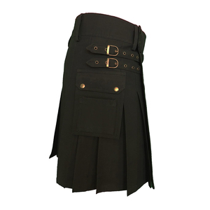 High Quality Custom Logo 8 Yard Royal Stewart Tartan Mens Kilt Best Highland Wear Decent Black Colour - Product Image 3