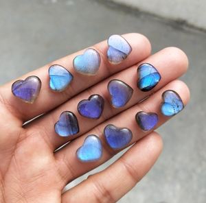 Pierre précieuse naturelle de labradorite Dhorgems, forme de cœur bleue, fabrication artisanale, pierre précieuse unique pour la fabrication de bijoux - Product Image 6