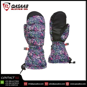 Impressions de fleurs dernière conception personnalisée snowboard escalade sur glace ski respirant imperméable mitaines d'hiver gants de ski - Product Image 2