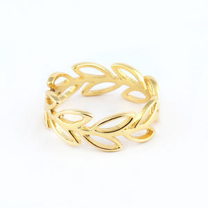 Anillo de plata de primera ley con forma de hoja para mujer, sortija, plata esterlina, latón, dorado, pulido, liso, hecho a mano - Product Image 6