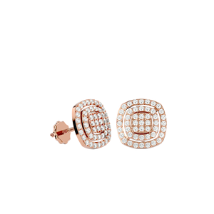 ต่างหูทองคำ 10K ประดับเพชรธรรมชาติทรงกลมแบบคลัสเตอร์ |   ต่างหูแบบเกลียว 0.45 TCW สี GH ความใส I |   ของขวัญเครื่องประดับชั้นดี - Product Image 5