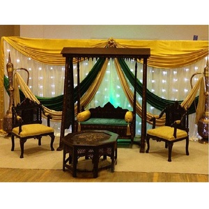 Antiguo musulmán Jhula Swing para novia de madera de teca de Swing y silla tradicional paquistaní boda antiguo Swing - Product Image 1
