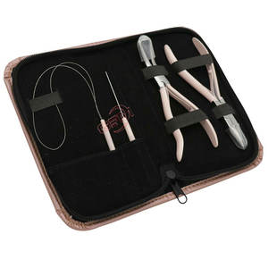 Pinces à cheveux en acier inoxydable rose clair-Ensemble d'instruments de beauté durables et réutilisables pour enlever les extensions de cheveux - Product Image 1