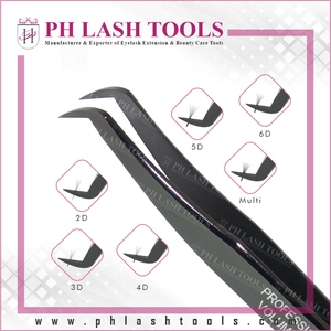 Alemán de acero inoxidable de Color negro de extensión de pestañas pinzas (punta estrecha) mejor pinzas para pestañas extensión pestañas pinzas - Product Image 2