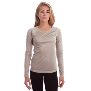 女性用フルスリーブUネックTシャツ家庭用作業服通気性コットンTシャツ