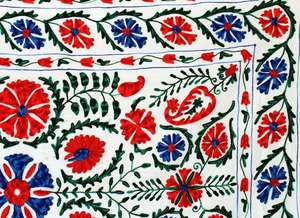 Manta Decorativa Bordada Estilo Suzani Uzbeko, Cubrecama, Tapiz, Mantel, para Cama Individual, Sofá - Product Image 5