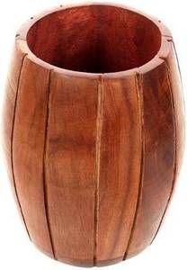 Soporte de cubiertos vacío en Mango, caja de madera en forma de tambor, soporte de cubiertos de madera para mesa - Product Image 4