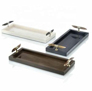 ถาดเสิร์ฟและเก็บของรูปทรงสี่เหลี่ยมผืนผ้าประดับมุกทำมือสุดหรู พร้อมลายกรอบ สำหรับงานแต่งงาน งานอีเว้นท์ และตกแต่งบ้าน - Product Image 5