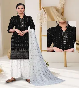 Kurti di rayon di cotone più alla moda da indossare con sharara indian ladies women wear pronto da indossare surat all'ingrosso a basso prezzo
