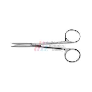 Ciseaux à iris droits courbés à usage unique de 4,5 pouces, en acier inoxydable jetable, ensemble d'instruments chirurgicaux de précision stériles - Product Image 2