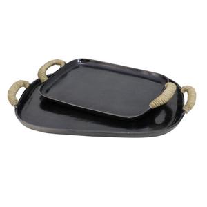 Plateau de service personnalisé avec poignée en métal, fait à la main, en émail blanc, personnalisé, unique, élégant, vintage - Product Image 6