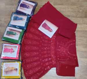 Heavy Fox Georgette ชุดสูทปักดิ้น,ชุดสูททำงาน Najneen มี4ด้านปัก Dupatta สำหรับสุภาพสตรี Kurti - Product Image 2