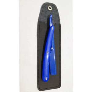 Wholesale Blue Straight Edge Barber <b>Razor</b> with Plastic Handle <b>Single</b> Stainless Steel <b>Blade</b> for Face and Body Shaving - Product Image 6