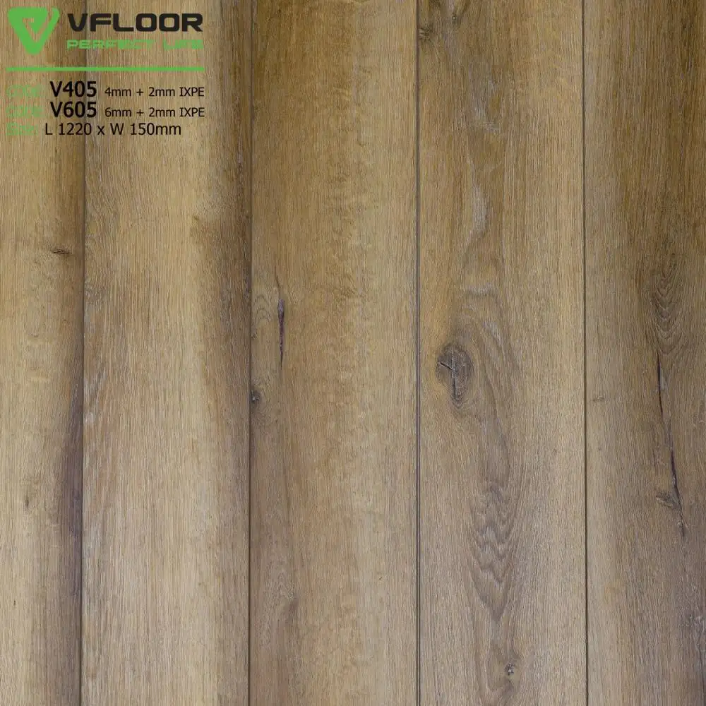 Vinyl plastic wood grain super wearable anti-slip PVC flooring SPC floor made in Vietnam