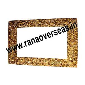 <b>Golden</b> Color Traditional Decorative Wooden Mirror Frame for Restaurant , Hotel , <b>Bar</b> , Home - Product Image 1
