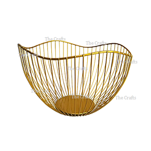 Cesta de almacenamiento de hierro a granel, cuenco en Color dorado, vajilla para el hogar y restaurante de la más alta calidad, cesta de frutas y verduras - Product Image 3