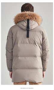 TANBOER personalizzato maschio oca bianca in piumino invernale taglie forti piumini da <span class=keywords><strong>uomo</strong></span> con cappuccio in pelliccia - Product Image 4