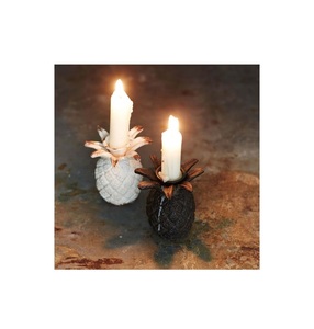 Brassworld India Handmade Elegant Wooden Pineapple <b>Candlestick</b> Holder <b>Tall</b> Metal Stand for Home Decoration - Product Image 1