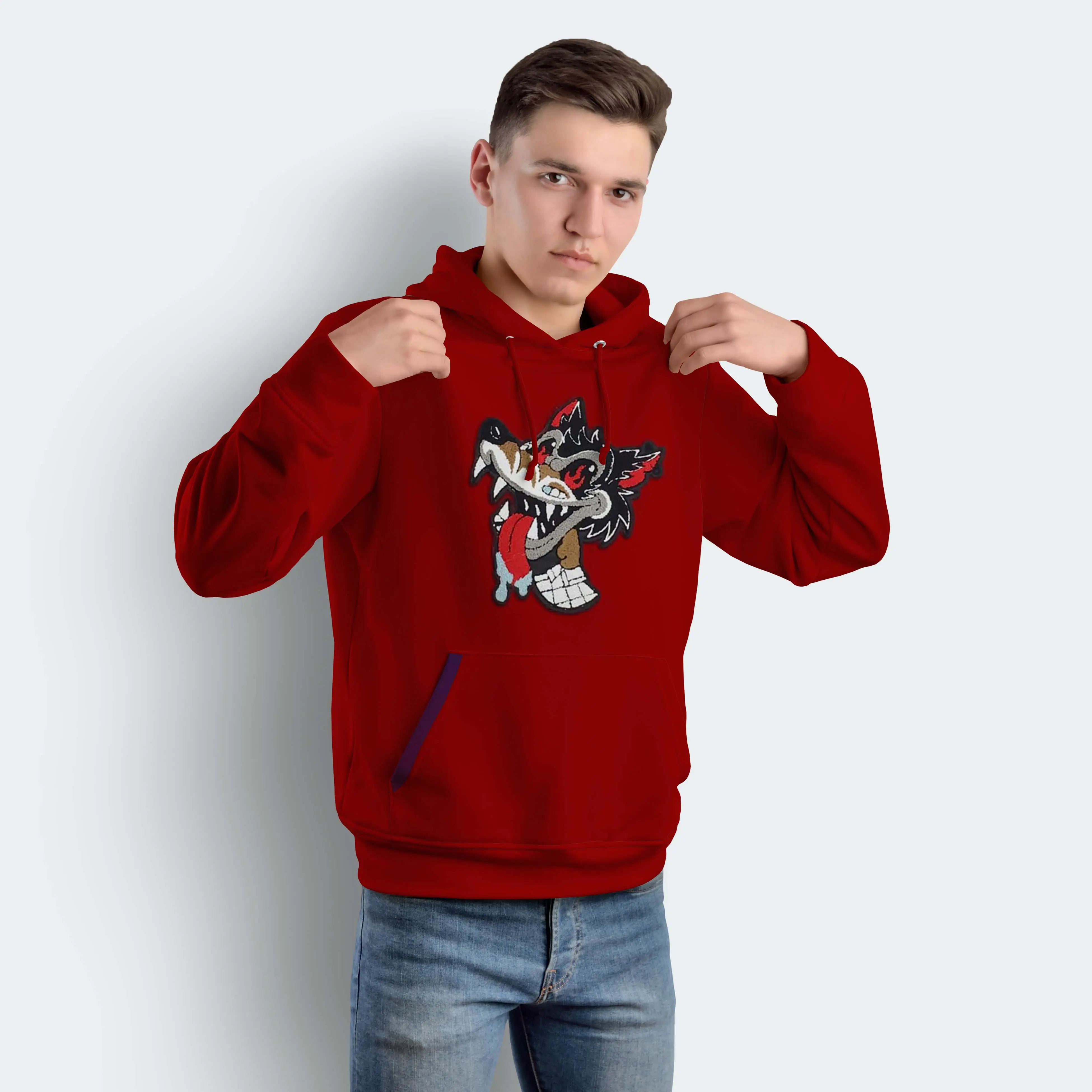 Custom All over Print Hoodie French Terry Graphic Hoodie Full Zip up Hoodies Streetwear Embossed Clothing Sweatshirt for men