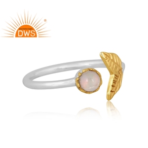 Bague de conception de queue de poisson en opale éthiopienne naturelle en argent sterling fin pour femmes fabricant de bijoux - Product Image 2