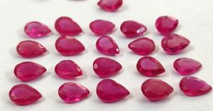 Pera rellena de vidrio rubí 3x5 MM a 5x7 MM facetada de alta calidad-Corte de pera relleno de vidrio rubí Suelto - Product Image 3