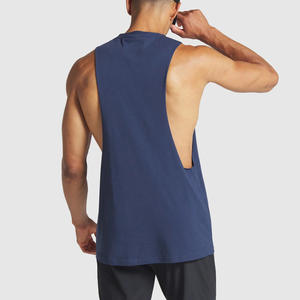 เสื้อกล้ามผู้ชายผ้าคอตตอนถักสำหรับออกกำลังกายเสื้อเพาะกายออกกำลังกายผ้า100% คุณภาพสูงสไตล์ลำลอง - Product Image 2