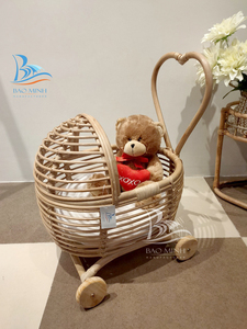 Muñeca de moda, casa de cochecito de ratán, juguete en miniatura hecho de material de bambú duradero - Product Image 4