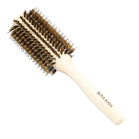 Peigne rond en bois 18Mm 24Mm 30Mm brosse à cheveux en bois naturel brosse à cheveux thermique en poils de porc-épic