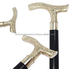 Bâton de marche en laiton, perche à marcher avec manche en bois - Product Image 2