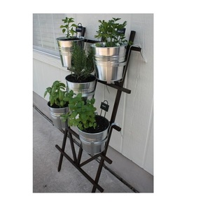 Hot selling planter galvanized embossed line flower pot planter for home decor and plantation Planter Galvanized sheet - Product Image 1